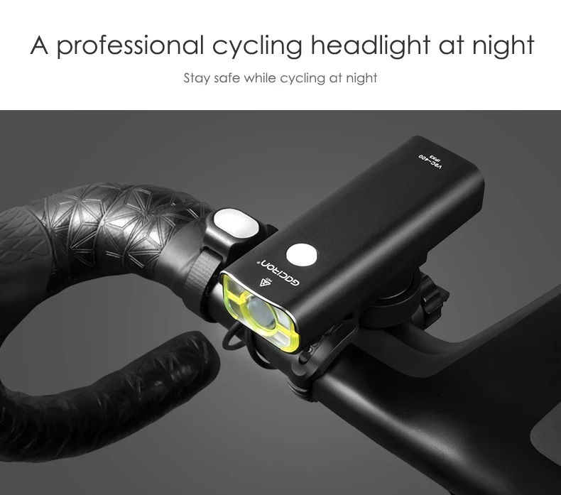 Cheap Gaciron 400Lm USB Rechargeable Bicycle Front Light 18650 Battery LED MTB Handlebar Flashlight Cycling Road Bike Headlight Torch 1