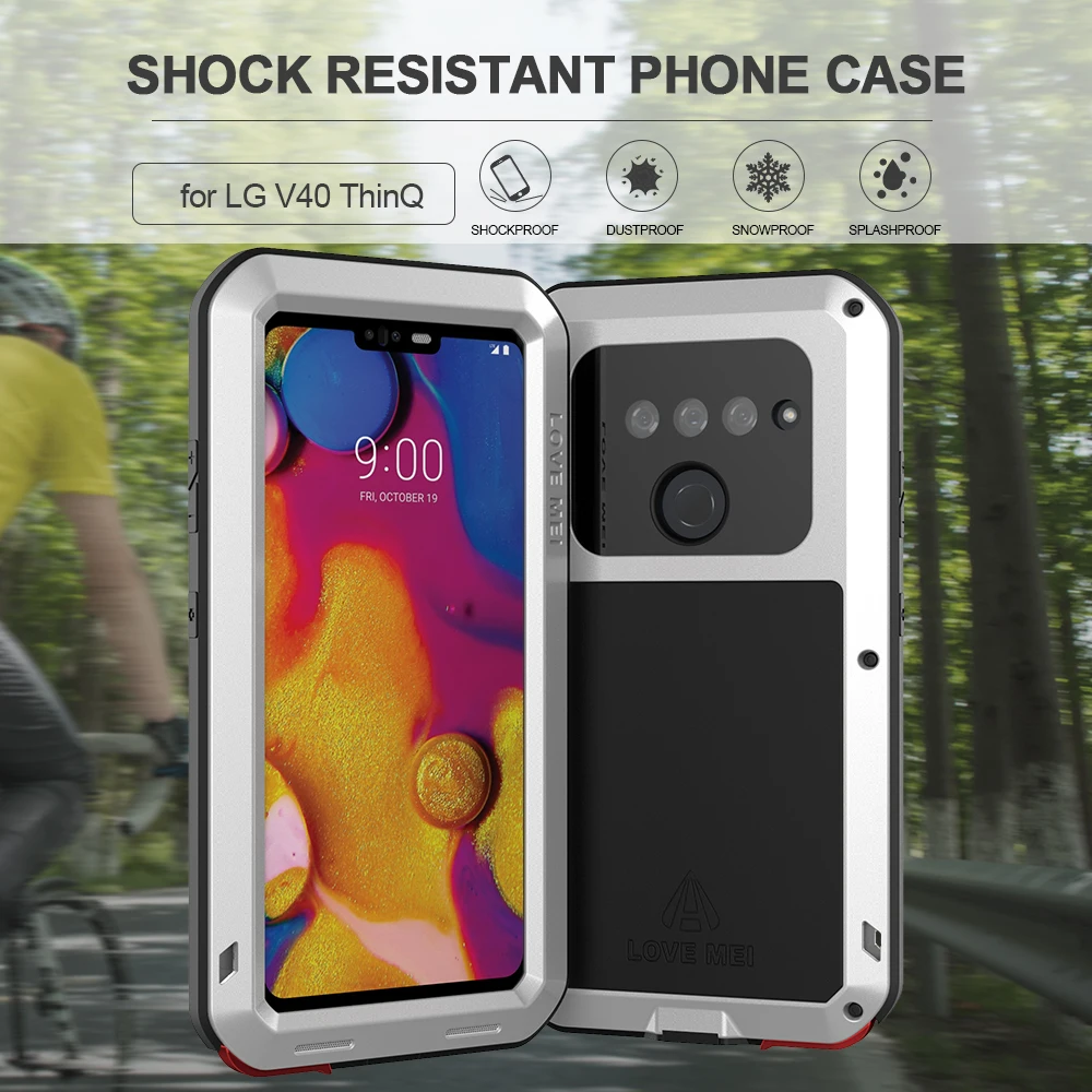 Чехол для телефона LG V40 ThinQ сверхпрочная Защитная броня металлическая твердая