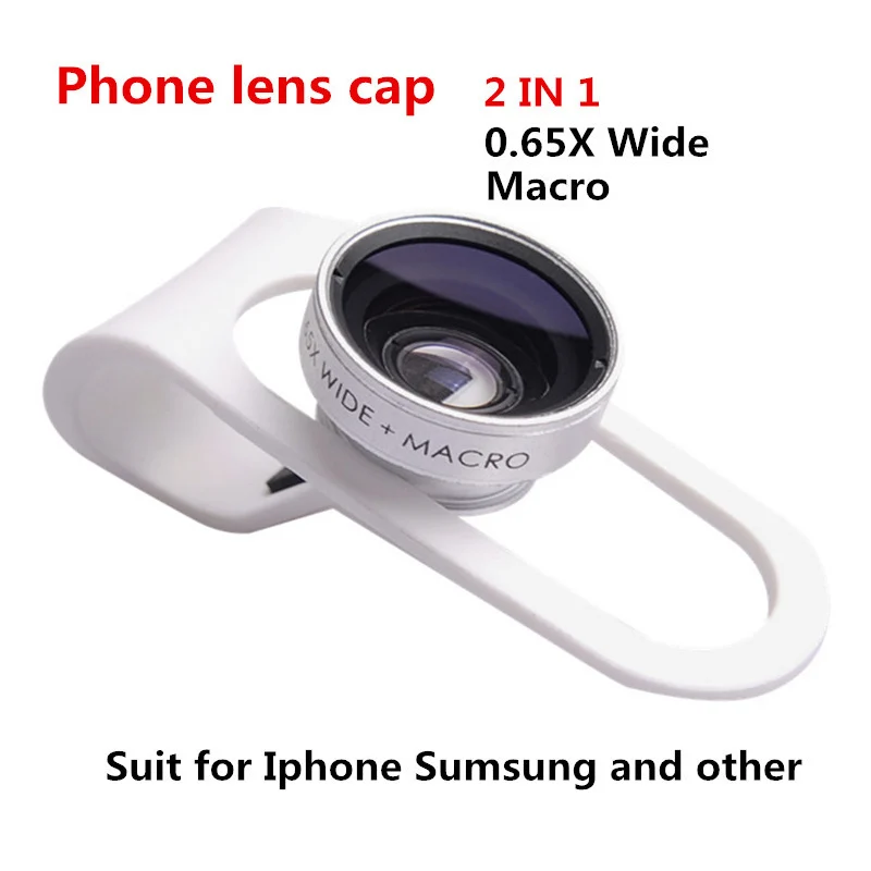 Universal 0.65X Wide Angle Lens Macro lenses Kit Clip on Mobile Phone