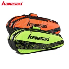 Марка Kawasaki спортивные сумки бадминтон ракетки мешок для 3-6 штук ракетка рюкзак теннисный Сумка зеленый оранжевый КББ-8677 