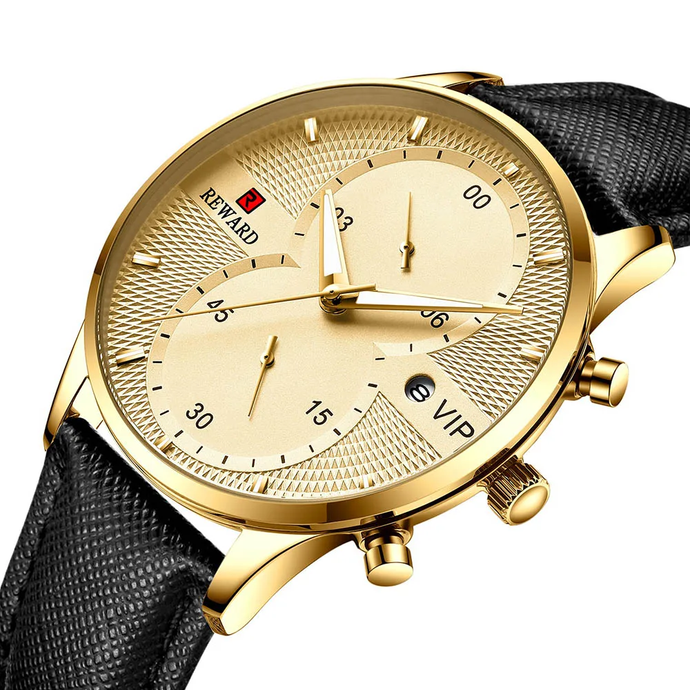 

Mens Watches Top Luxury Brand Waterproof Sport Wrist Watch Chronograph Quartz Military Genuine Leather Relogio Masculino 2019