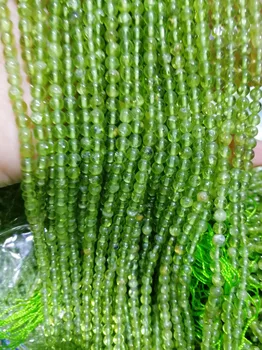

peridot green Round Shape 4mm 15"nature for DIY jewelry making loose beads FPPJ wholesale beads nature gem stone