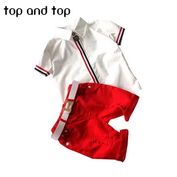 2017 new kids clothing set baby boy cotton t shirt short pants children set for summer boy cartoon clothes fits 2 colors 2-6T