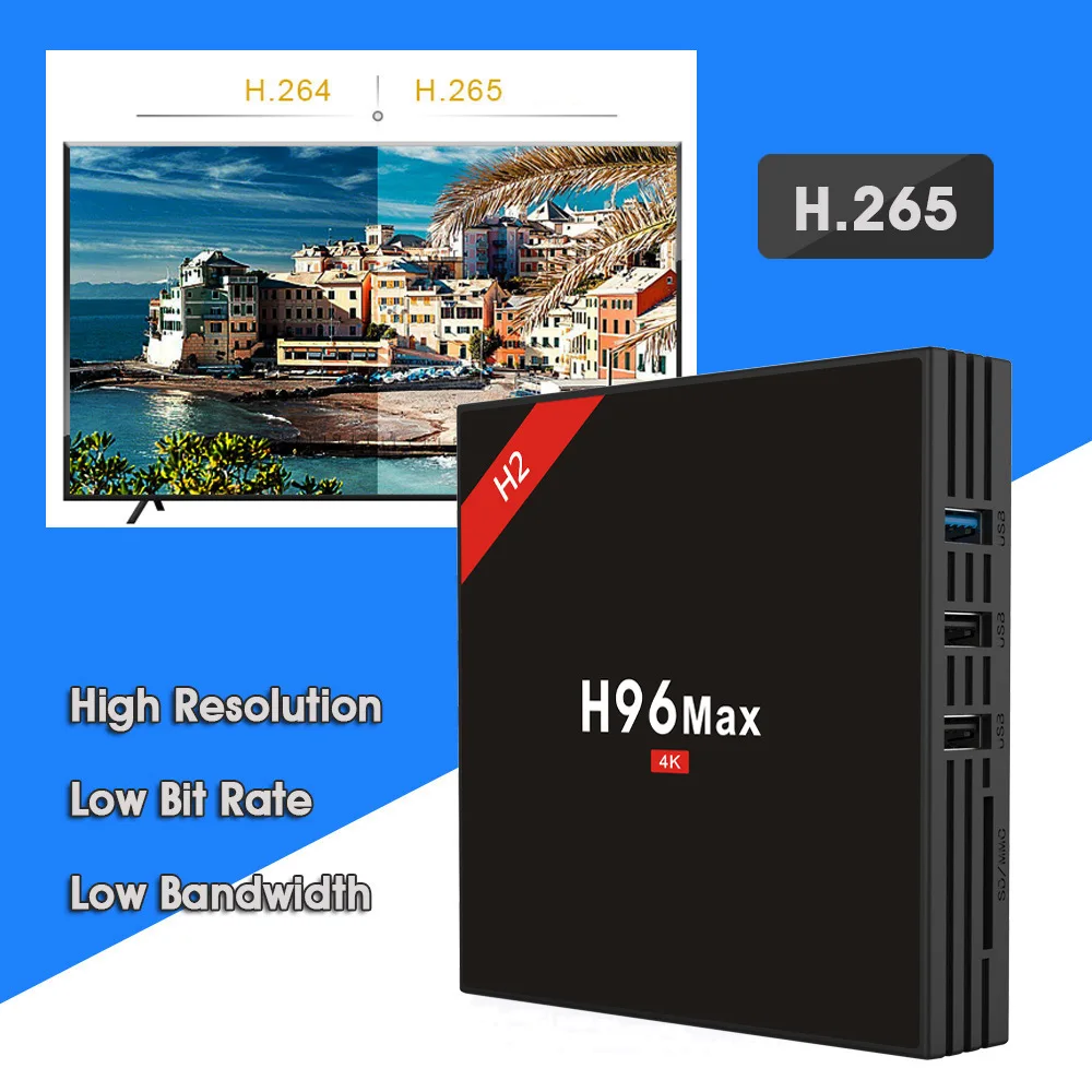 

H96 MAX - H2 TV Box RK3328 Android 7.1 4GB RAM 32GB ROM 2.4G+5G Wi-Fi 100Mbps USB 3.0 BT 4.0 4K Smart Media Player
