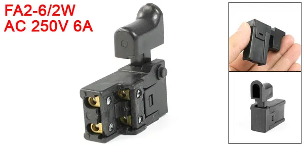 AC 250V 6A DPST No Lock on Electric Tool Trigger  Switch
