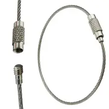 Free shipping 1pcs High Quality Metal Wire Stainless Steel Wire Rope Creative carabiner Keys hanging Cable EDC Tool On Car