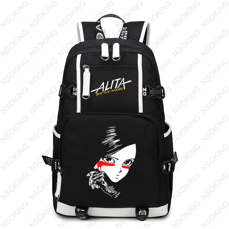 

Film Alita Battle Angel Backpack Student School travel bag New laptop bags Boy girl Unisex Oxford blue Backpacks