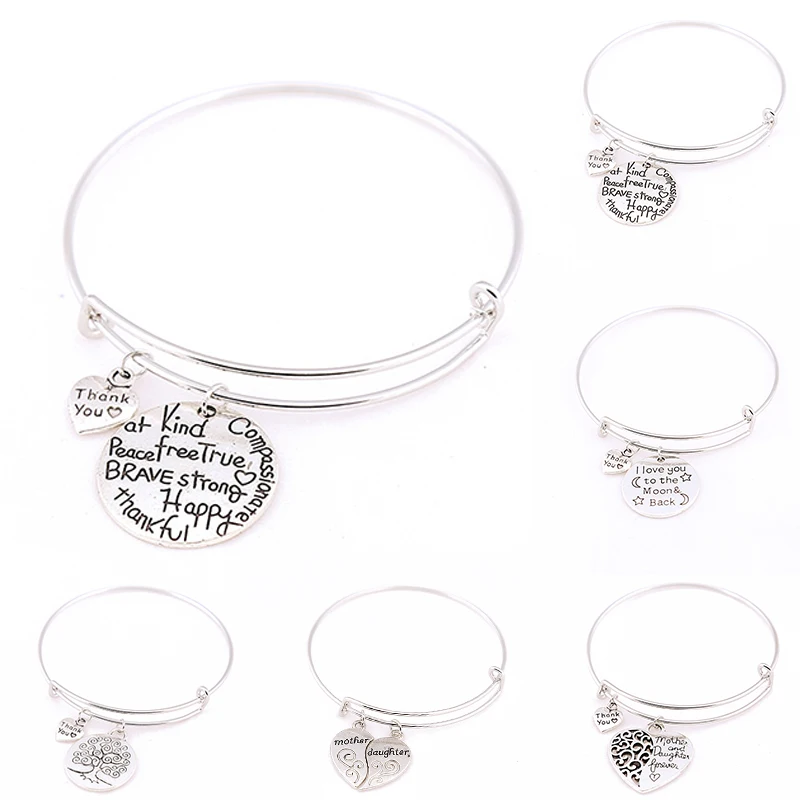 

Fashion Popular Love Affection Couples Aolly Pendant Silvery Bracelet Fashion Jewelry