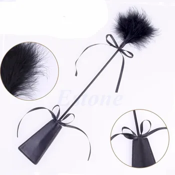 SM Sex Toy lovely Bow-knot PU Leather & Feather Whip Sex Tool Restraint Fetish Adult Couple Game Product Erotic Toys 1