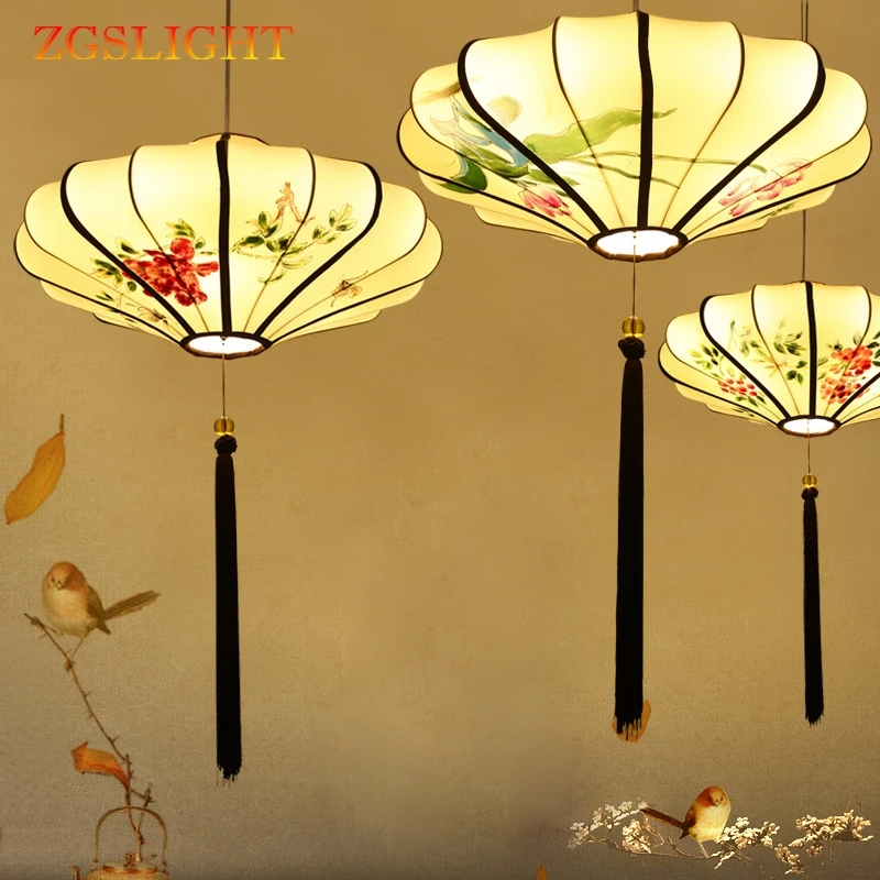 Ретро китайский стиль Zen антикварная люстра для ресторана гостиной Чайный домик