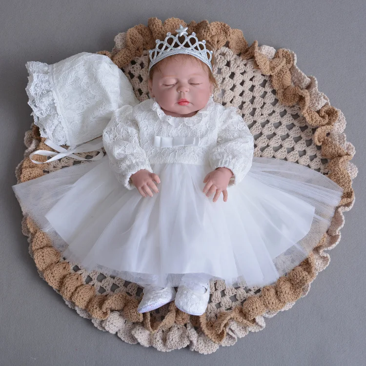 Buy Newborn Baby Girl Dress Lace Christening Gown Long