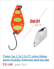 Tomic 2,5 г 3,5 г сверхлегкие Рыболовные Приманки форель область ложки УФ Цвета воблер Металл искусственная приманка PESCA