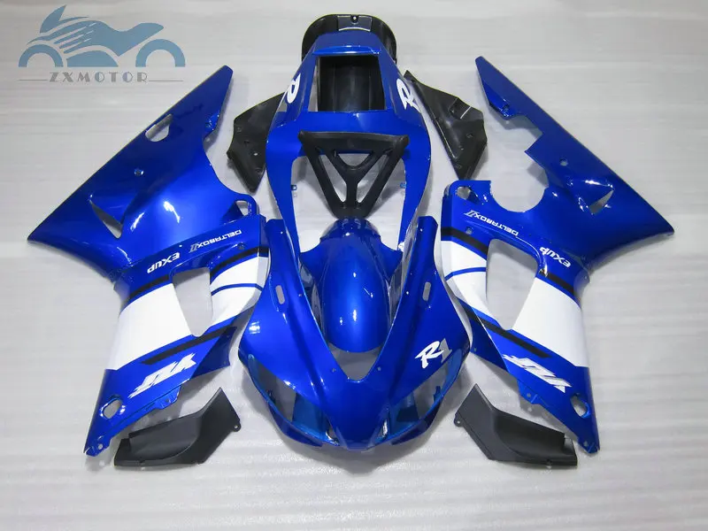ABS пластик мотоцикл обтекатель наборы Подходит для YAMAHA YZF R1 1998 1999 YZFR1 98 99 послепродажный обтекатели комплект синий белый кузов