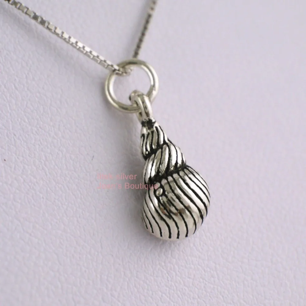 

1pc 925 Solid Sterling Silver Retro Lovely Sea Trumpet Shell DIY Charm Pendant Jewelry A2027