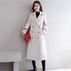 2018 Новый осень-зима женский плюс Размеры Винтаж шерстяное пальто в Корейском стиле свободные Для женщин пальто модное пальто тонкий Для