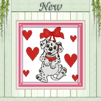 

Lovely Spotted dog decor animal diy painting 11CT counted print on the canvas DMC chinese Cross Stitch kits 14CT needlework Sets
