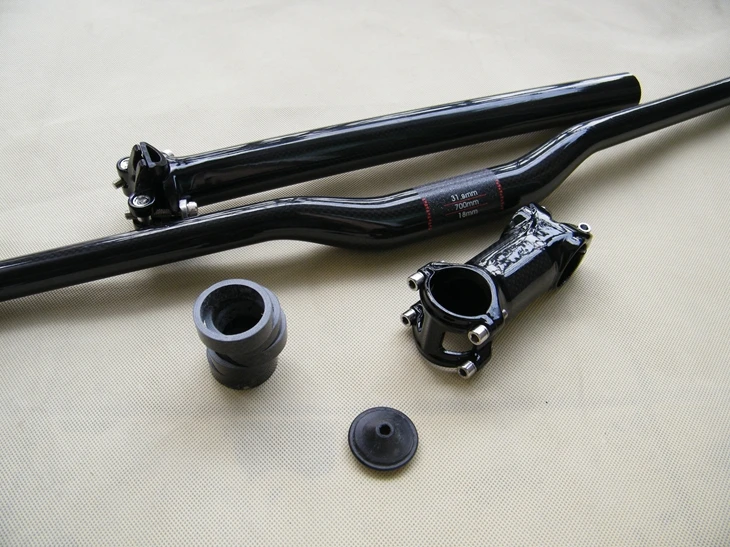 

Fast shipping new green carbon MTB handlebar bicycle seatpost stem top cap gasket / lightweight mountain bike handlebar set