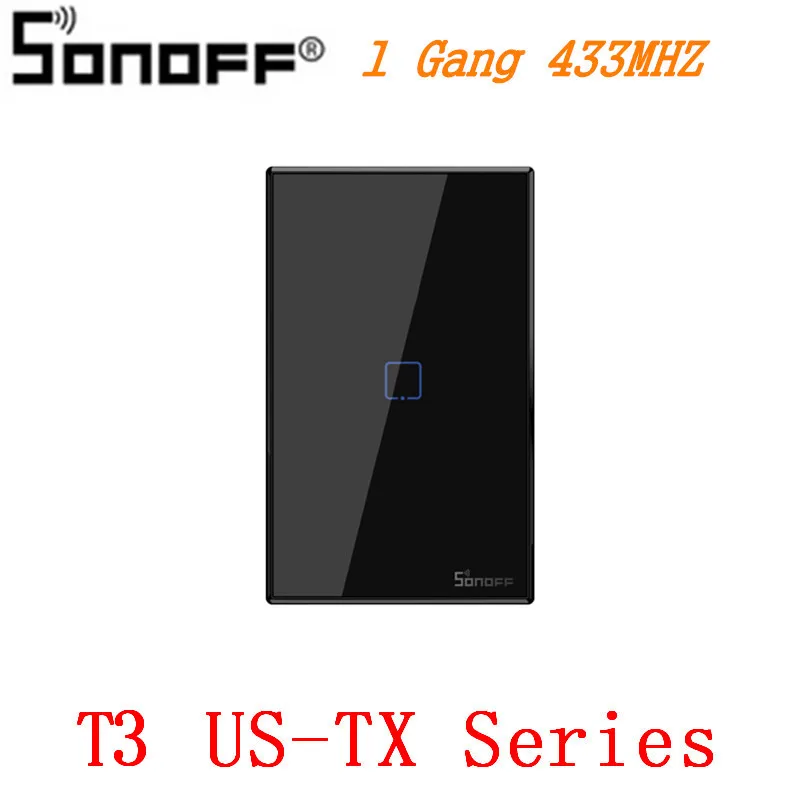 Itead Sonoff Новое T3US 120 Размеры 1/2/3 TX 433 МГц RF удаленным управлением переключатель Wi-Fi с границы работает с Alexa Google Home - Комплект: T3 US-TX 1 Gang