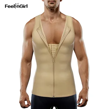 

FeelinGirl Men Sweat Vest Tummy Shapers Waist Tranier Workout Shapewear Modeling Belt Sports Slimming Belly Cincher M-4XL