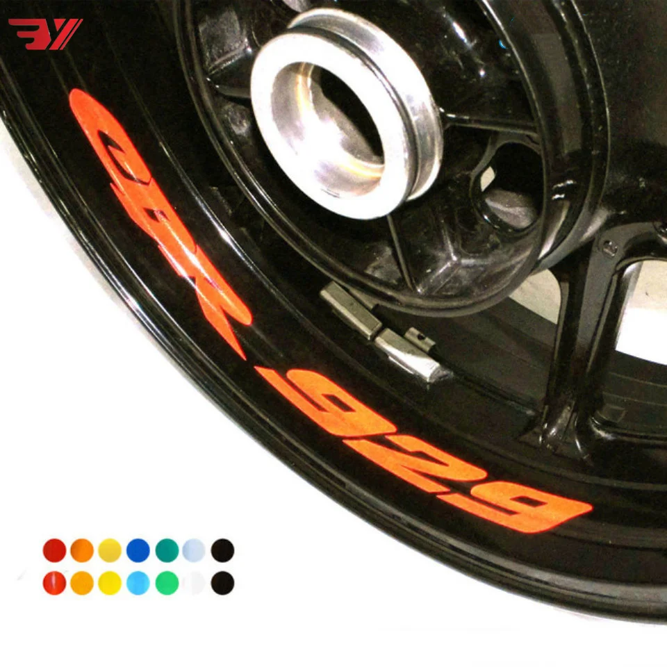 

BYSPRINT 8 X CUSTOM INNER RIM DECALS WHEEL Reflective STICKERS STRIPES FIT HONDA CBR 929