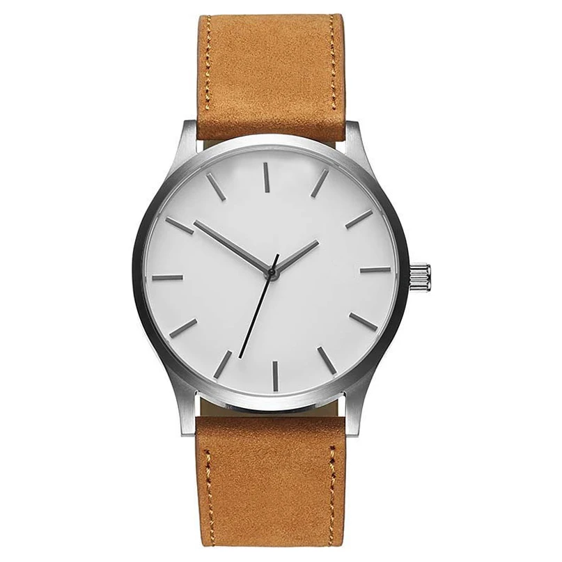

2018 Reloj Fashion Large Dial Military Quartz Men Watch Leather Watches High Quality Clock Wristwatch Relogio Masculino D6