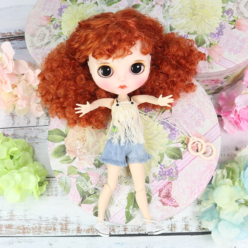 Neo Blythe Doll with Ginger Hair, White Skin, Matte Pouty Face & Custom Jointed Body 5