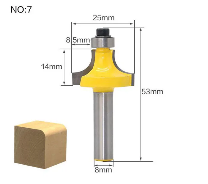 1 шт. 8 мм хвостовик дерево прямой маршрутизатор Концевая фреза триммер Чистка заподлицо отделка угловая круглая бухта коробка биты фрезы Инструменты