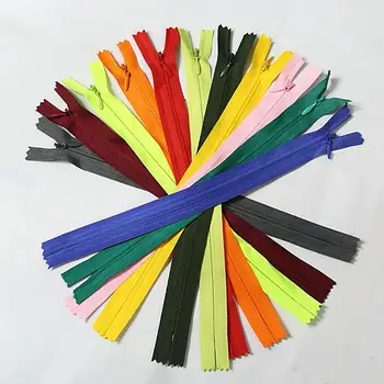 

10 pcs/lot 25cm(10") Extra Strong Side Nylon Fabric Invisible Zippers For Sewing Dress Garment Craft With 21 Optional Colors
