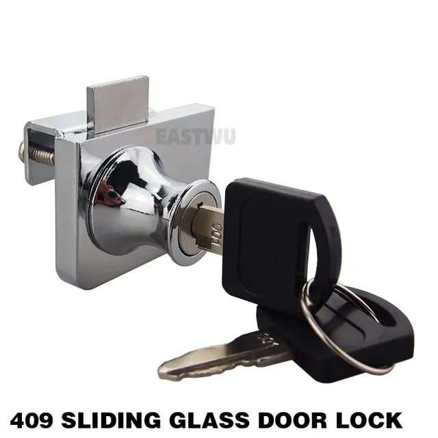 409 Double Swing Glass Cabinet Door Lock Chrome Plated 409 Double Swing Glass Cabinet Door Lock Chrome Plated All Keyed Alike No Drilling Display Showcase Eastwu