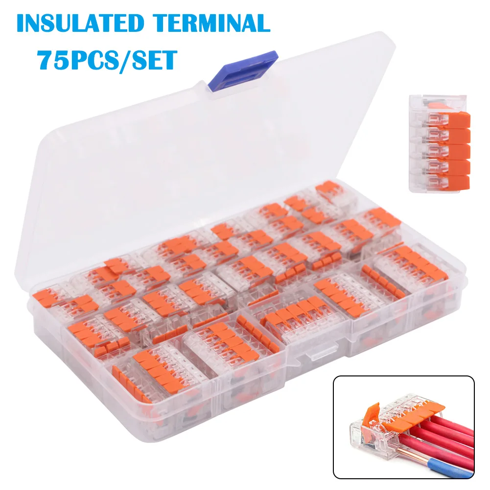 

75Pcs/Set Splicing Conductor Terminals Connectors Assortment Pack TN88