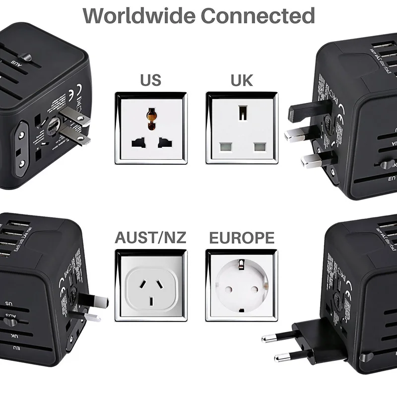 Wearpai Travel Adapter International Universal Power Adapter Charger for UK/EU/AU/Asia Wearpai Travel Adapter International Universal Power Adapter Charger for UK/EU/AU/Asia