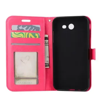 

100pcs/lot free shipping Soft TPU + PU Leather Crazy Horse Wallet Case for Samsung Galaxy J7 2017/J5 2017/J3 2017