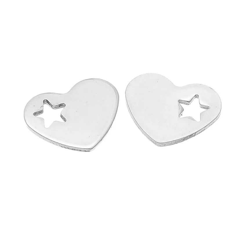 Подвески в виде сердца LASPERAL из нержавеющей стали 10 шт.|stainless steel heart pendant|stamping
