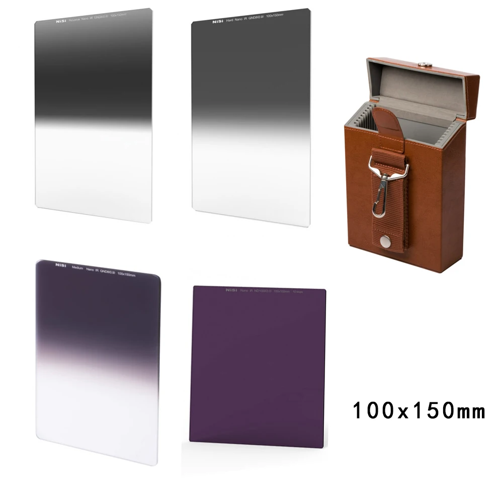 

Nisi 100x150mm Square Filter Kit Reverse Nano IR Graduated Neutral Density Filter with ND1000 filter with Hard and Soft GND8