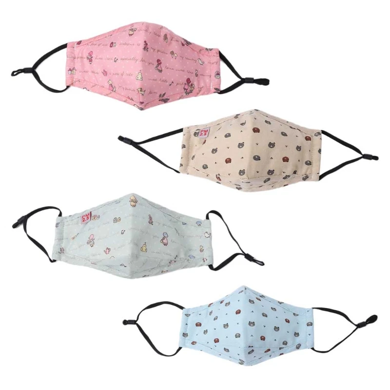 

ZLOWR Kids Mask Mouth Muffle Blend Cotton Cartoon Children Anti Dust Solid Breathable gai