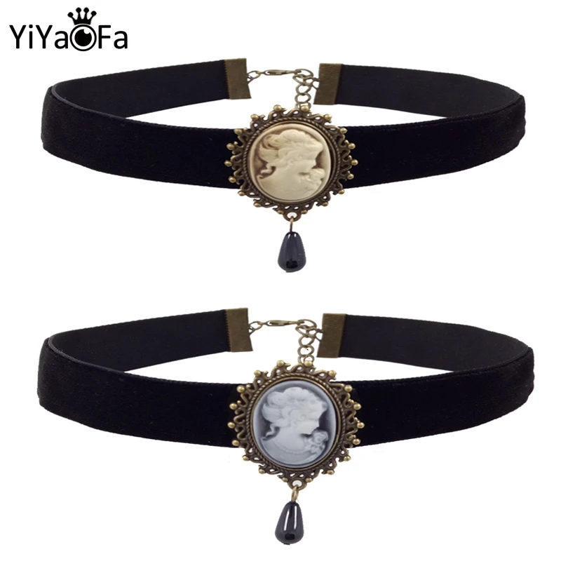 

YiYaoFa 2 PCS a Set Choker Necklace Black Velvet Strip Woman Collar Jewelry Women Neck Accessories Chokers Collar Necklace