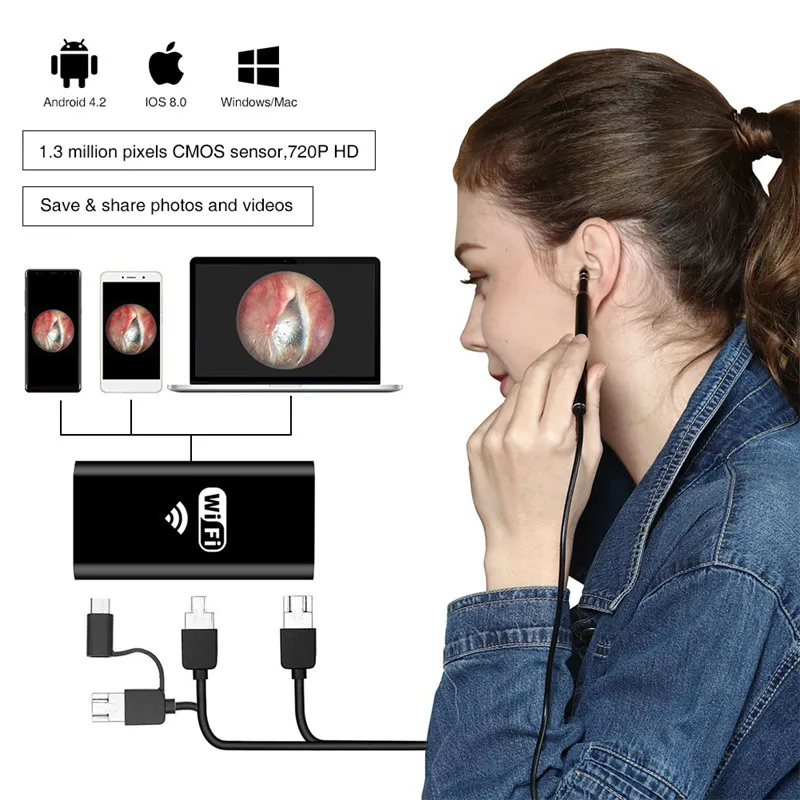 5.5MM Endoscope Camera Flexible IP67 Waterproof Soft Cable Inspection 6 LED Light USB Endoscope Borescope Endoscope For Phone (3)