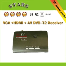 Цифровой HDMI DVB-T T2 dvbt2 ТВ коробка VGA AV CVBS ТВ приемник конвертер с USB DVB-T2 тюнер для Mpeg 4 H.264 с пультом дистанционного управления