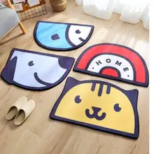 Полукруглая форма кошка/собака шаблон коврик для ног коврик для ванной комнаты абсорбирующий коврик дверь ковер нескользящий