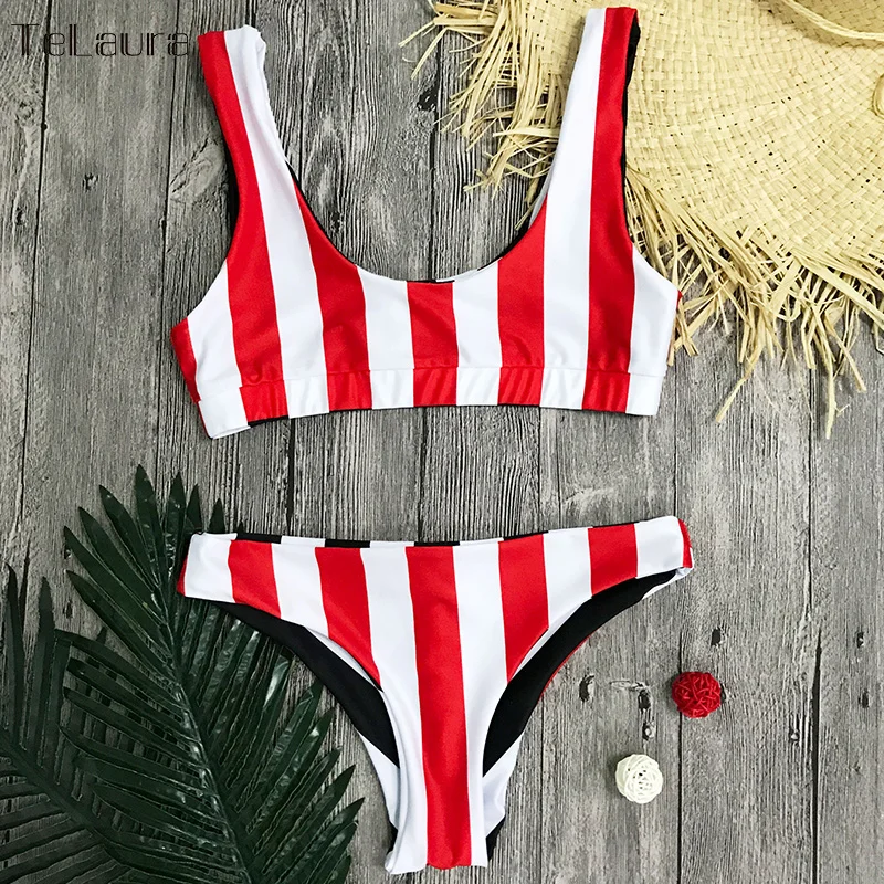 2018 New Sexy Bikini Women Swimwear Striped Swimsuit Bathing Suit Brazilian Bikini Biquinis Summer Beach Wear Swim Suit Female
