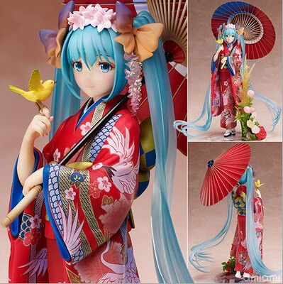 

NEW hot 23cm Hatsune Miku kimono Action figure toys doll collection Christmas gift with box