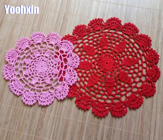

Vintage round lace cotton table place mat crochet coffee placemat pad Christmas drink coaster cup mug tea dining doily kitchen