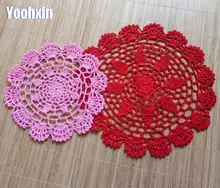 Vintage round lace cotton table place mat crochet coffee placemat pad Christmas drink coaster cup mug tea dining doily kitchen