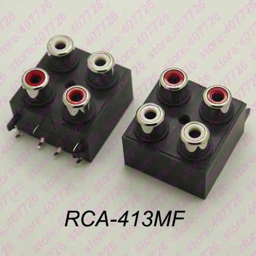 

2PCS High quality 2colors ( red + White ) RCA Female Connector sealed Stereo audio Jack AV Audio input socket RCA-413MF