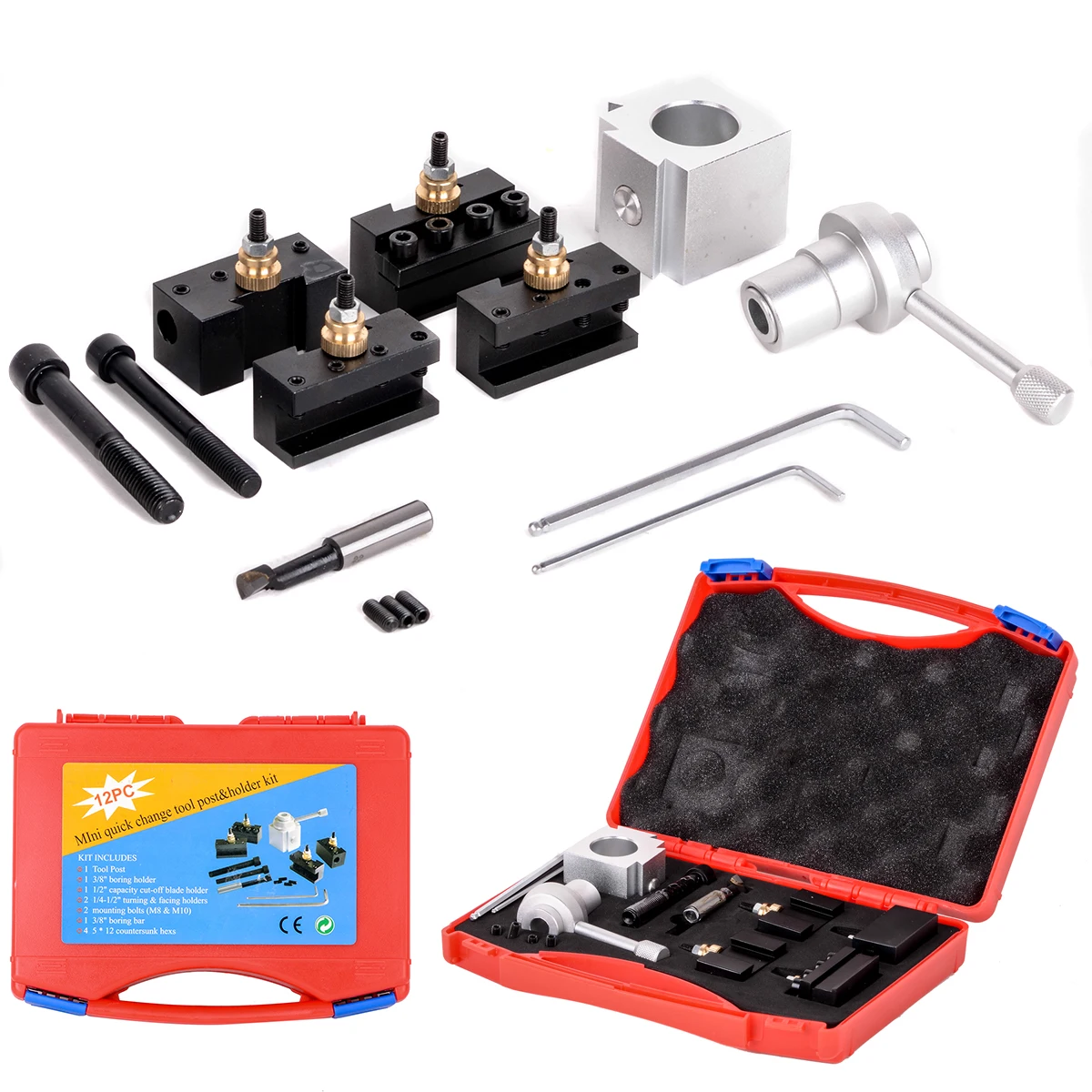 

Aluminum Quick Change Multifid Post Tool Holder Boring Turning Tool Holders Kit Set For Table Hobby Lathes