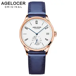 Оригинальный бренд Agelcoer Роскошные автоматические часы золотые часы кожаный ремешок часы водонепроницаемые женские часы 1202D6