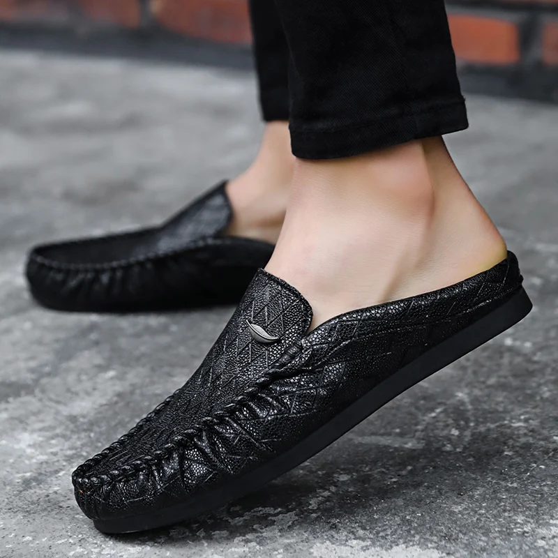 

Summer Half Men Shoes Sneakers Walking Male Casual Loafers Fashion Mens Shoes Brown Gray Rubber Fashion Casual Loafers Sneaker