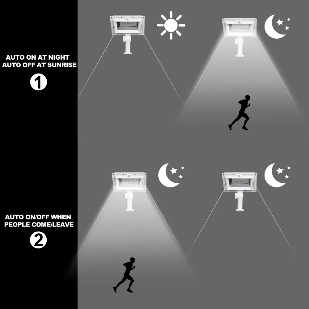 T SUNRISE 30 СВЕТОДИОДНЫЙ Уличный настенный светильник 3000 K/6000 K светодиодный фасадное освещение на солнечных батареях PIR солнечный датчик движения лампа водонепроницаемый IP44 уличный светильник