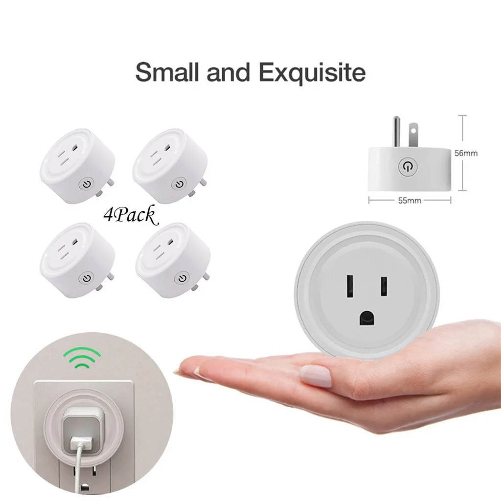 EPULA Smart Plug 4 шт. WI FI Мощность розетка США штекер переключатель для Google Home приложение