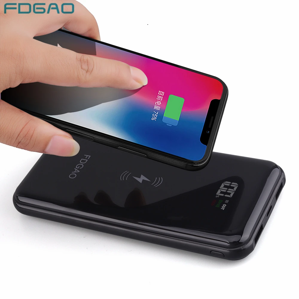 Qi Wireless Charger 20000mAh Portable Dual USB Power Bank